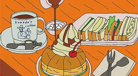 全国チェーンのコーヒーショップのポスターに採用されたmegumiさんのイラスト