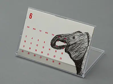 卓上カレンダーに書かれたイラスト